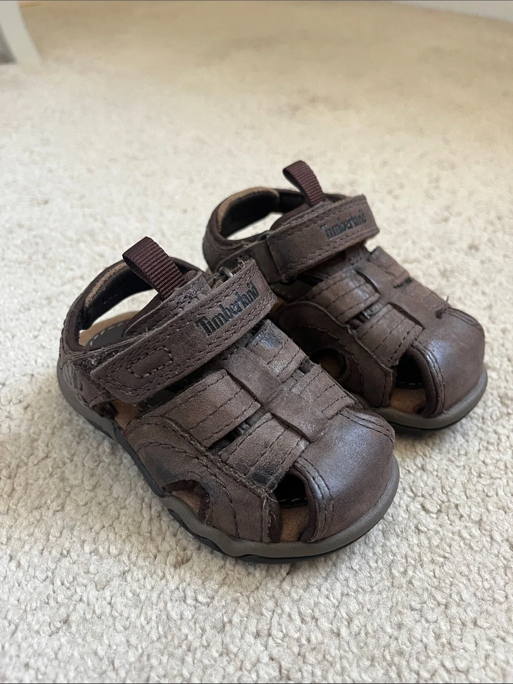 Timberland Baby Toddler Brown Leather Fisherman Sandals Close Toe size 4